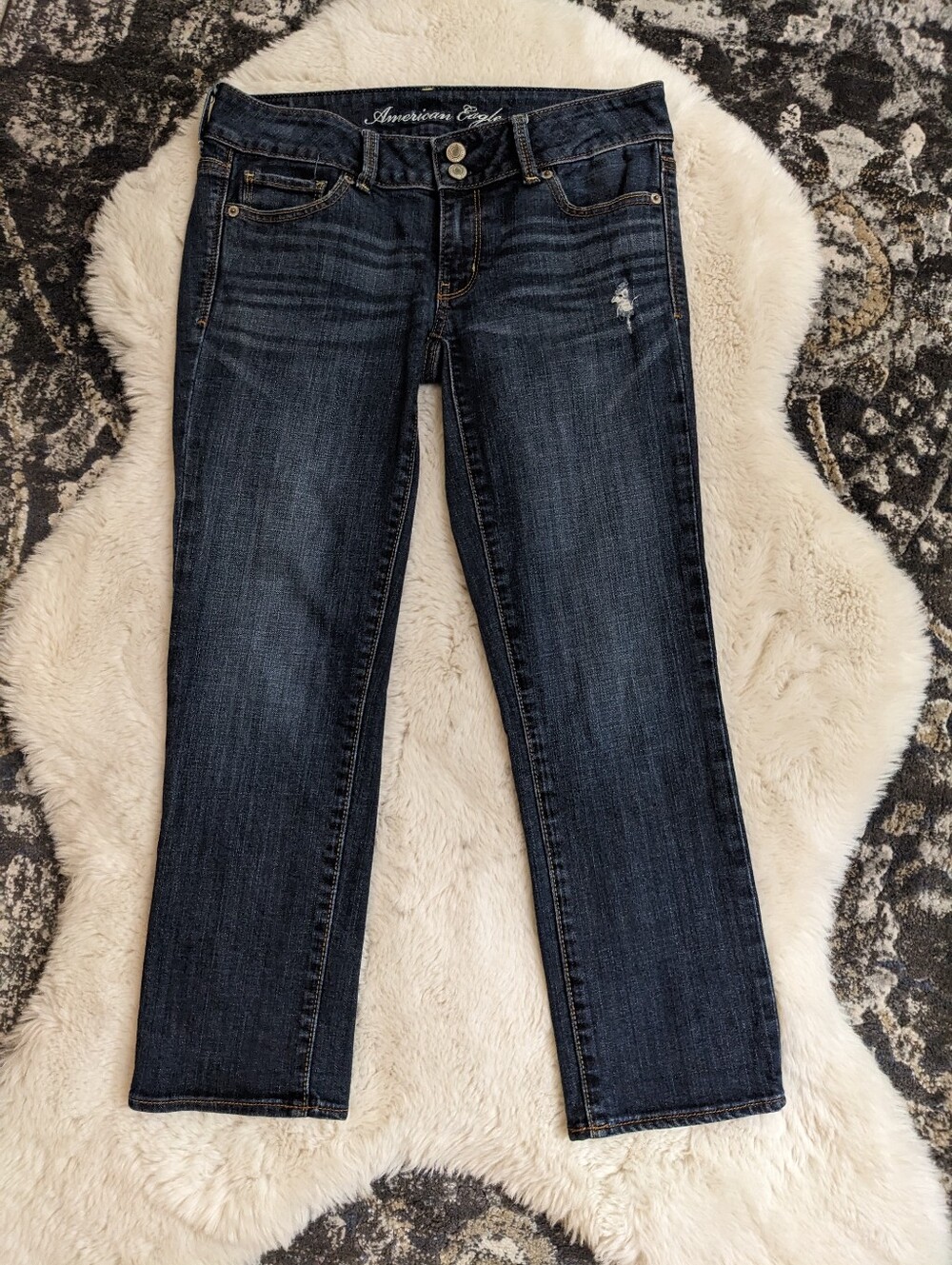 American Eagle Artist Y2K Low Rise Bootcut Jeans Size 6 Dark Wash